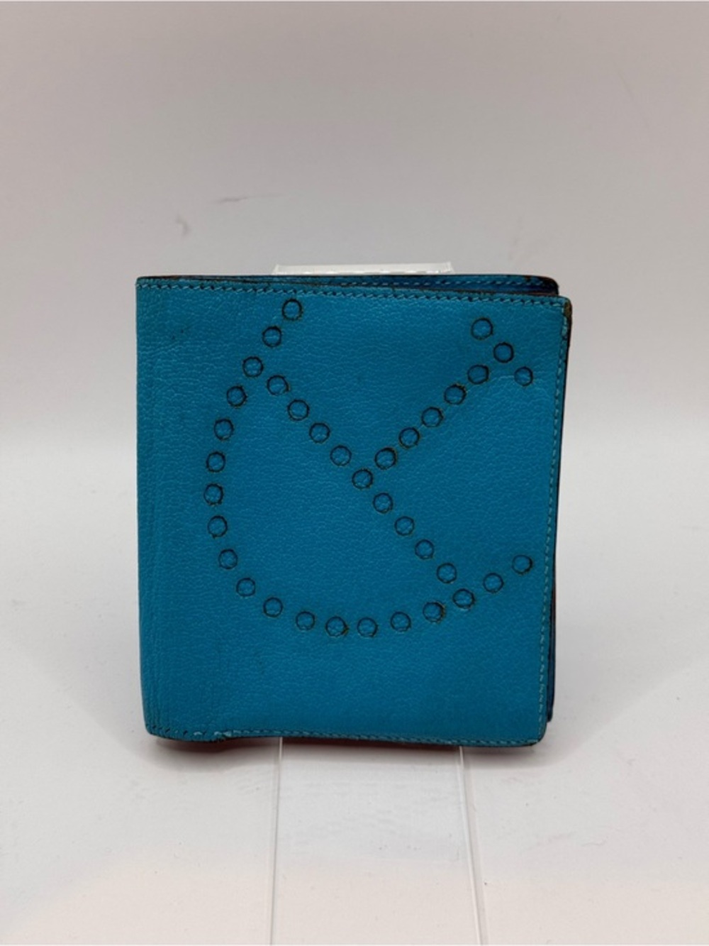 Hermès Evelyne Compact Wallet Mykonos Blue Chèvre Leather Authenticated